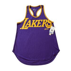 Los Angeles Lakers Tank Top Womens Medium Purple Yellow Racer Back Lightweight